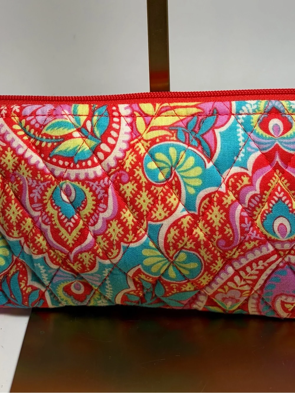 Vera Bradley Quilted Paisley Cosmetic Bag - Pink Multi